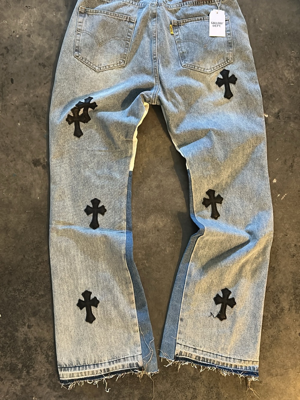 Gallery Debt X Chrome Hearts Flared Washed Jeans - Picture 2 of 7